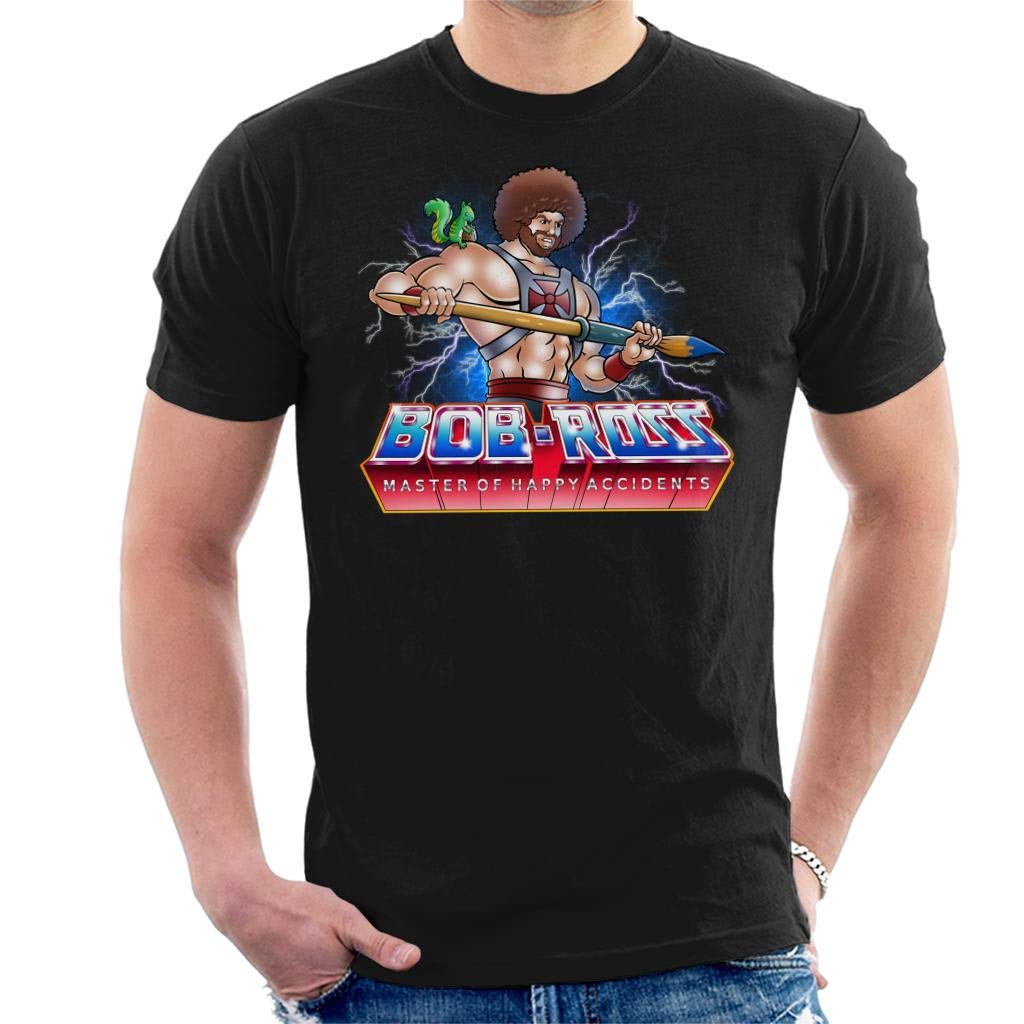Bob Ross Master of Happy Accidents He Man Men's T-Shirt Black