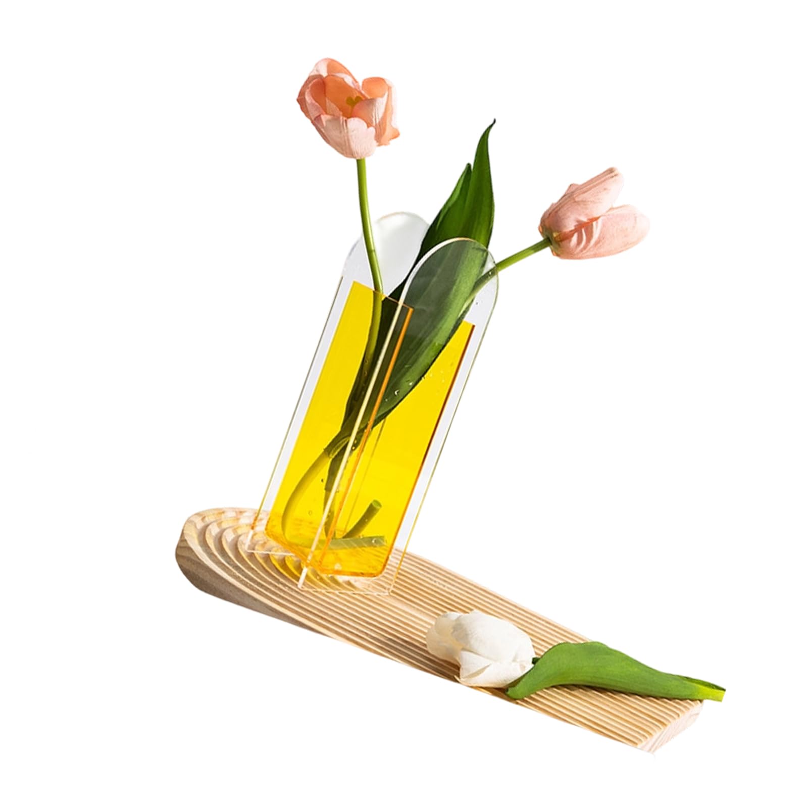 Clear Acrylic Vase Decorative Planter Hydroponic Plant Holder Shatterproof Flowerpot for Desk and Shelf Display Offices Desk Vase