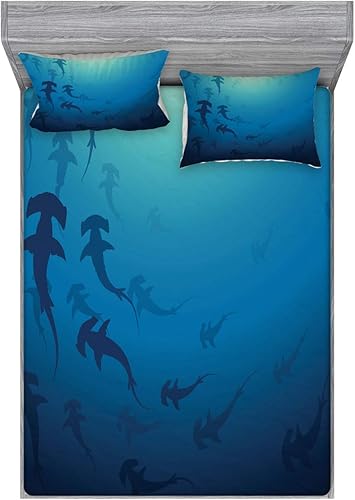 Miniatura 380 de Ambesonne Juego de sábanas bajeras y fundas de almohada occidentales, sombrero de vaquero con temática del salvaje oeste y cuerda de ganadería vieja