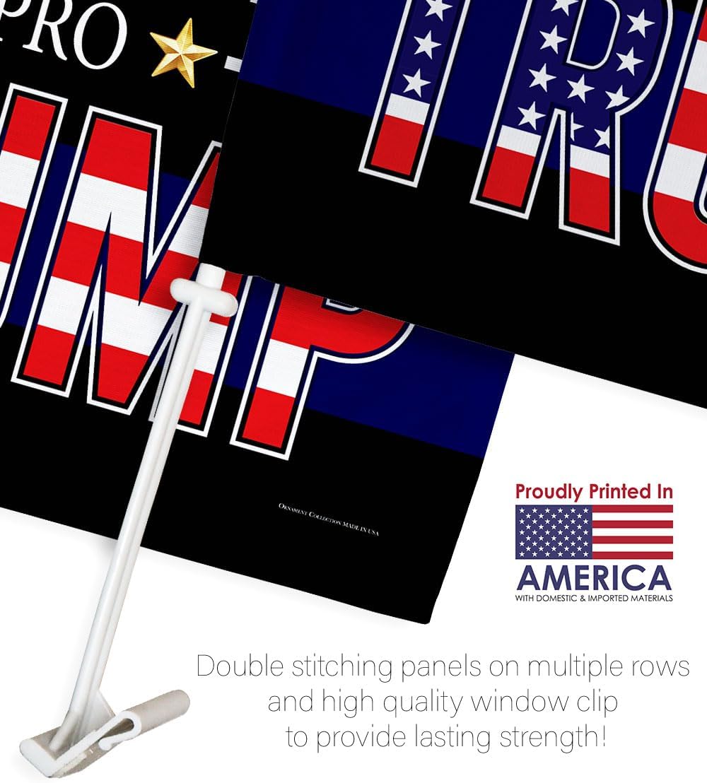 Pro Life Pro God Pro Gun Trump Flag For Car Blue Bandera Para Carros Window Clip Pole Mount Kit Rally Shooting 2024 Poster 47 Auto Decor MAGA Sign Outdoor Decorations Republican Gift Made In USA