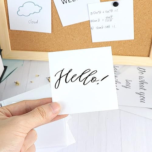 Miniatura 5 de Notas blancas no adhesivas de 3 x 3 pulgadas, papel suelto en blanco con soporte de notas acrílico blanco para oficina, hogar, suministros escolares