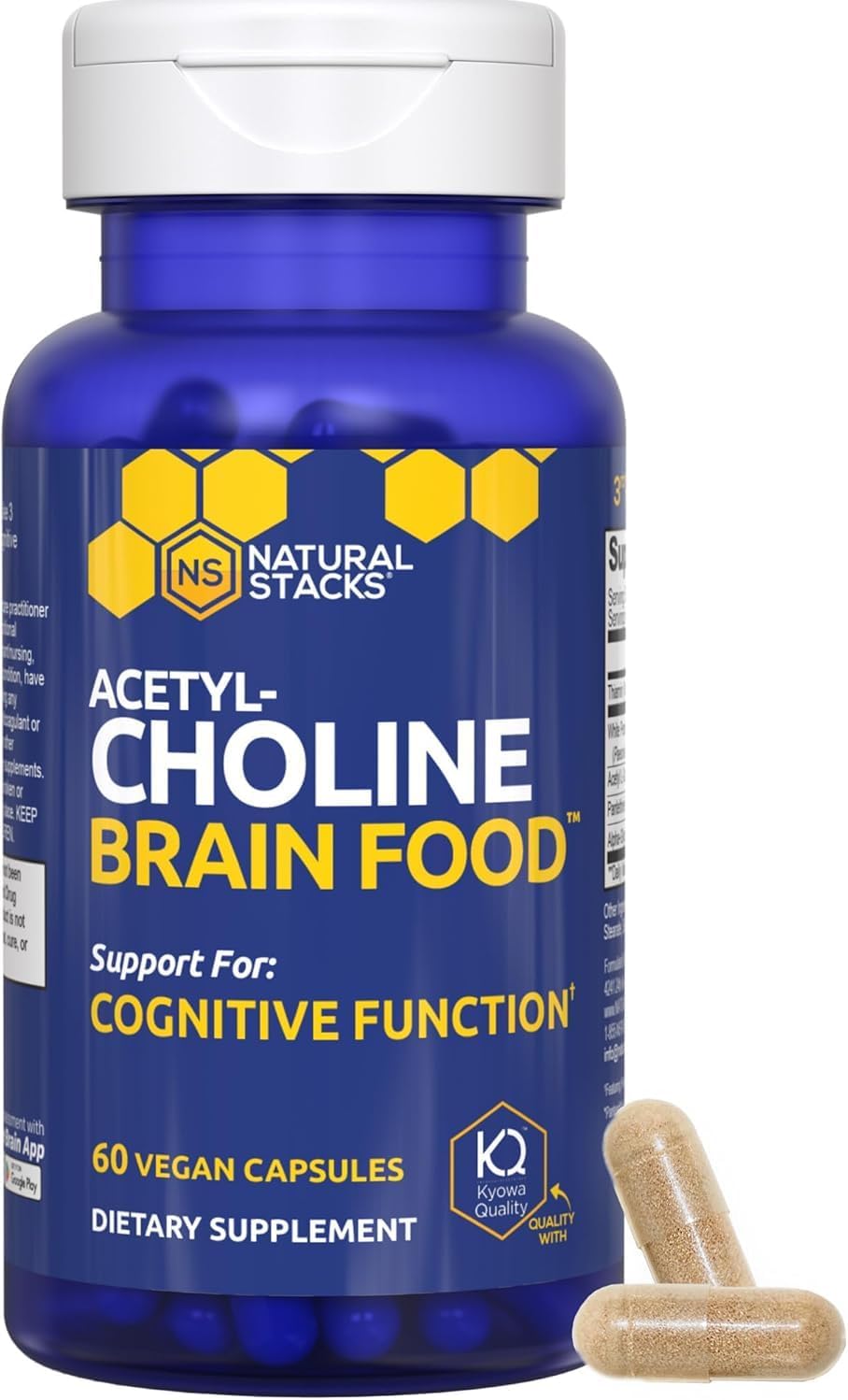 Acetylcholine Brain Food - Acetyl L-Carnitine & Alpha GPC Supplement - Supports Production of Acetylcholine - Neurotransmitter Supplement for Cognitive Function - 120 Capsules - Image 2