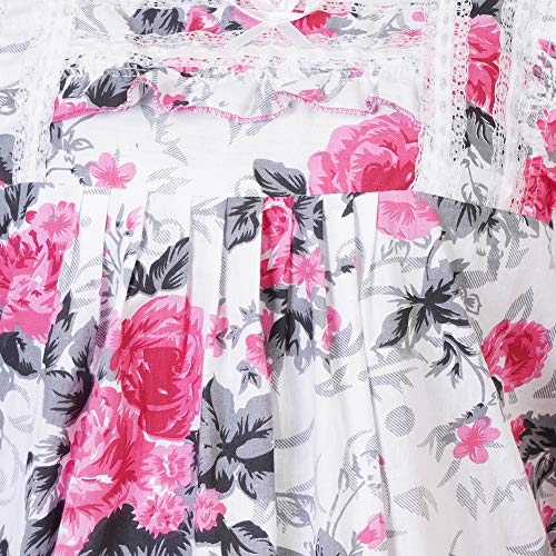 Image of Women's Cotton Block Print Knee Length Nighty