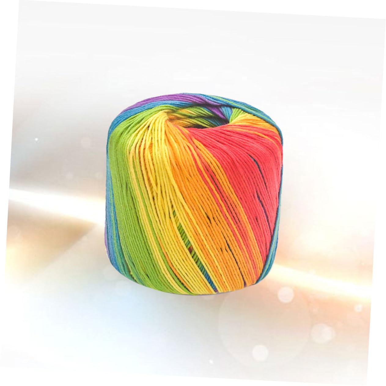 Lurrose 3rotoli Filo Cotone Sfumato Per Uncinetto e Maglieria Materiale Per Creazioni Artigianali Per Sciarpe Cappelli e Accessori Rainbow