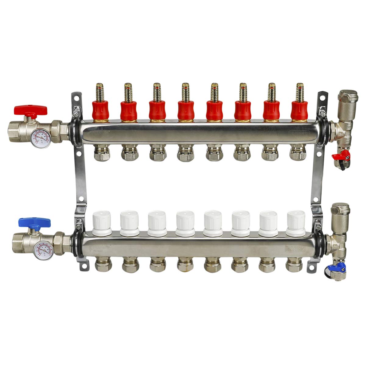 Collecteur PEX 1/2" pour chauffage au sol de maison individuelle
