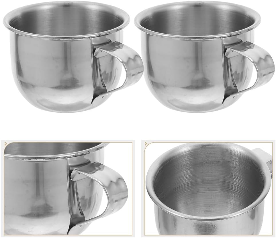OSALADI Stainless Steel Water Cup Set 2 Pack Mini Tea Cup Small Metal Wine for Milk Water Juice Sake Home Office Travel 2.24 X 2.24 X 1.57 in