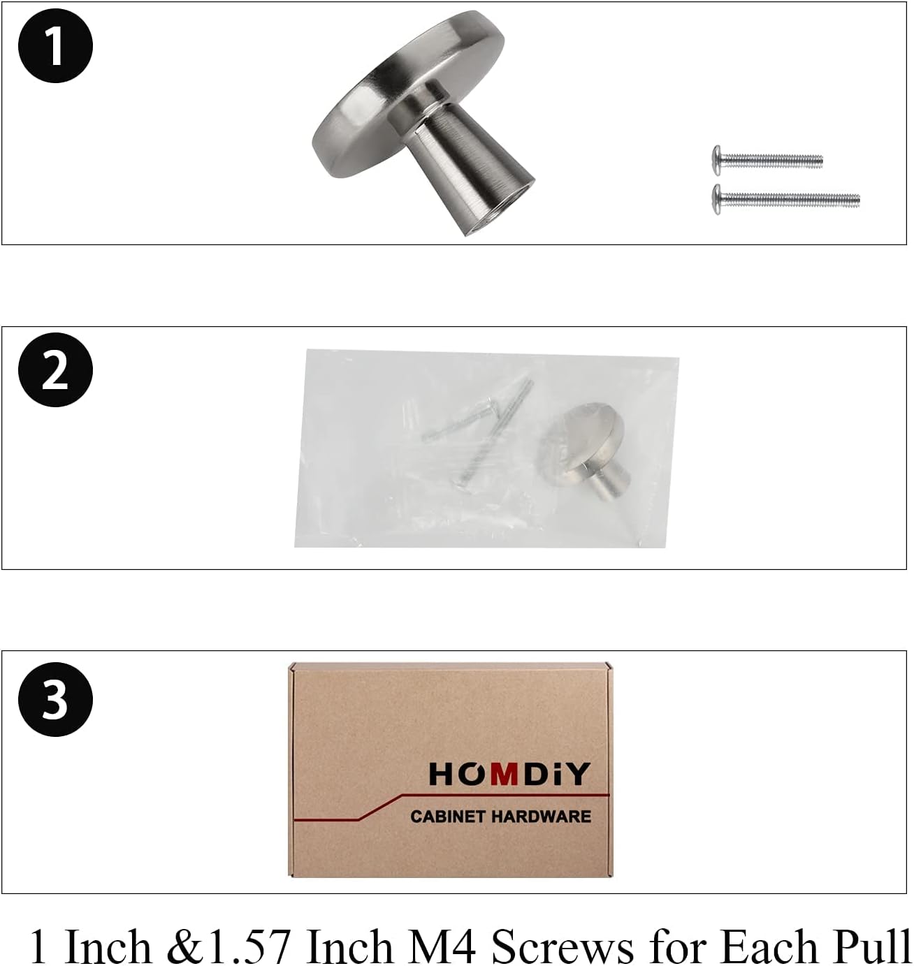 homdiy Knobs for Kitchen Cabinets - 20 Pack Brushed Nickel Cabinet Knobs LS5310 Drawer Knobs Bathroom Cabinet Hardware