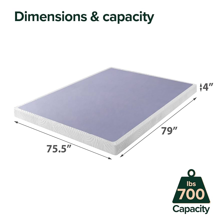 Amazon.com: ZINUS Edgar 4 Inch Wood Box Spring, Mattress