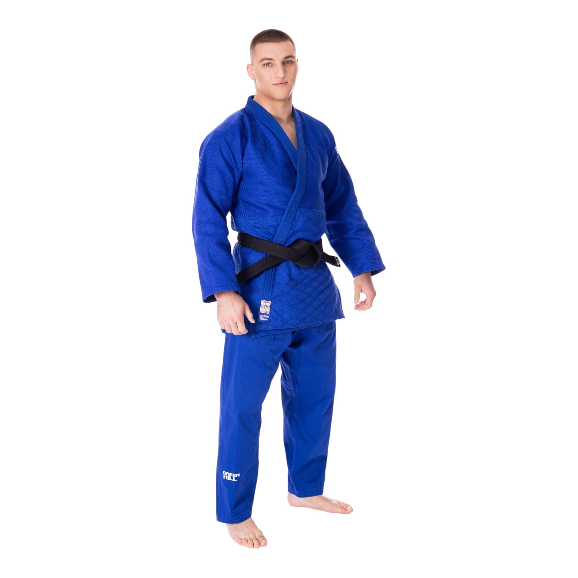GREEN HILL JUDOGI Bianco Blu IJF Approved Judo GI Kimono Unisex
