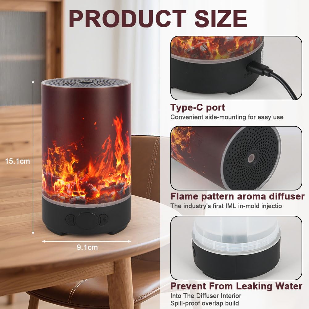 Diffusore di Oli Essenziali, 200ML Diffusore Aromi Umidificatore, Diffusori Olio Essenziale, Umidificatore con luci, 10 Tipi di Luci LED, 5 modalità di nebbia, con Timer, Spegnimento Automatico