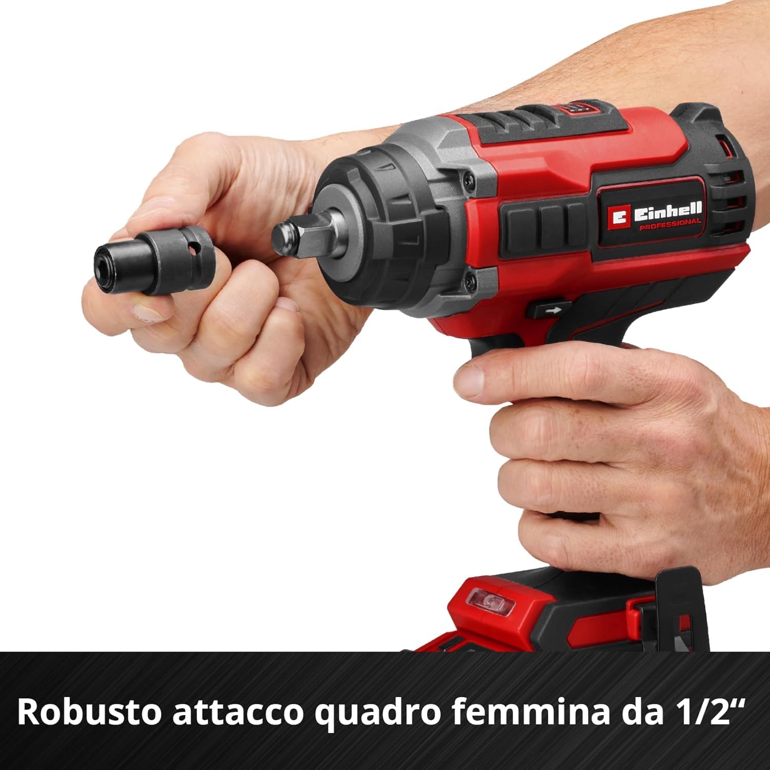 Einhell Professional Avvitatore a percussione a batteria IMPAXXO 18/450 Power X-Change (18 V, 450 nm, 3 livelli di potenza, Brushless, attacco 1/2", incl. set di bussole, senza batteria)