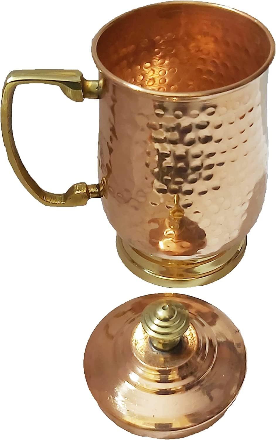 PARIJAT HANDICRAFT Hammered Copper Moscow Mule Beer Mug Cup, Barware for Parties
