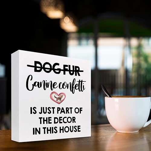Miniatura 3 de Dog Fur is Just Part of the Decor in This House - Caja de madera para escritorio, divertida caja de madera para perros, para amantes de los perros,