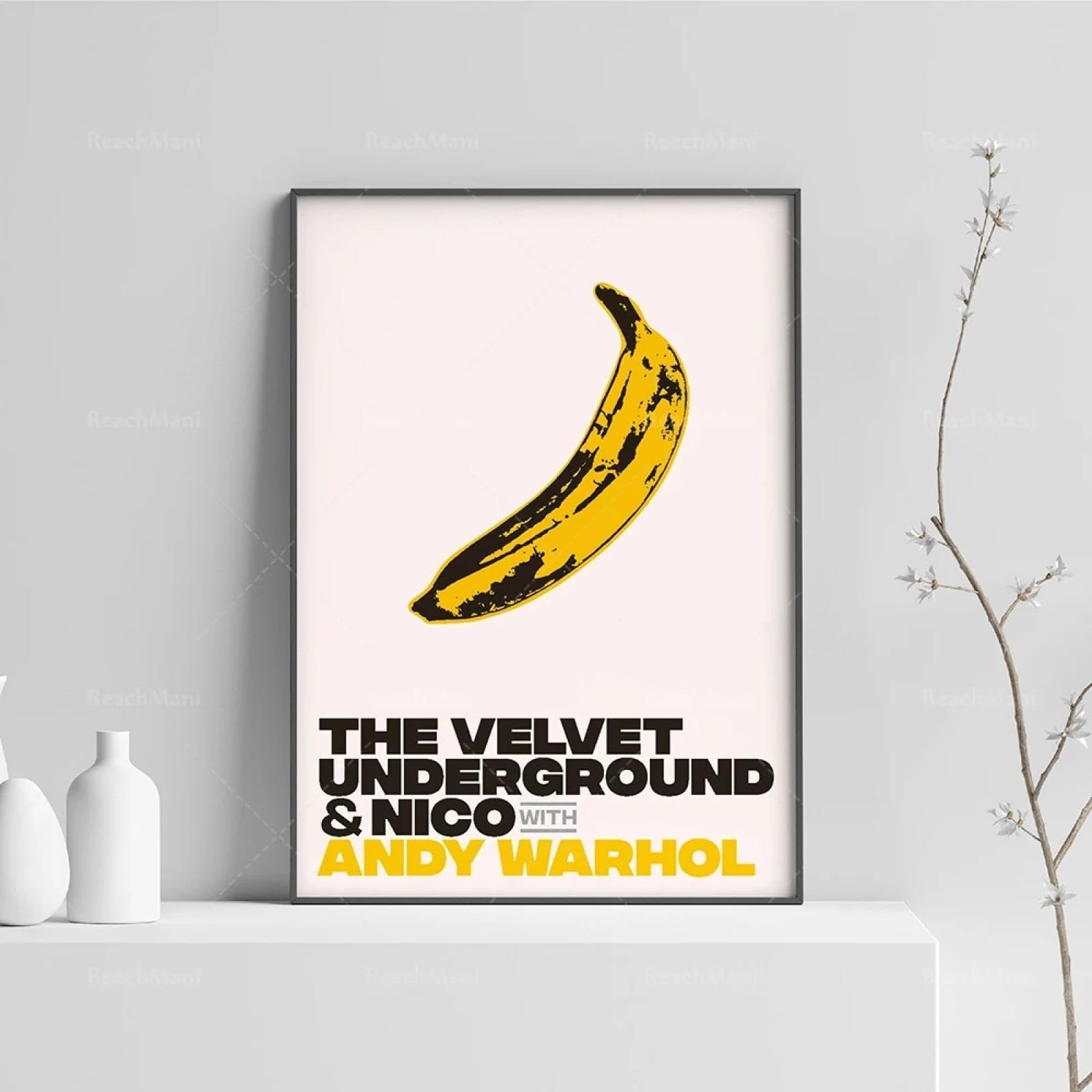 LMAIWANG Banana di Warhol, stampa artistica di Andy Warhol, poster di Andy Warhol, poster di stampa pop art di Warhol con cornice 40x60cm