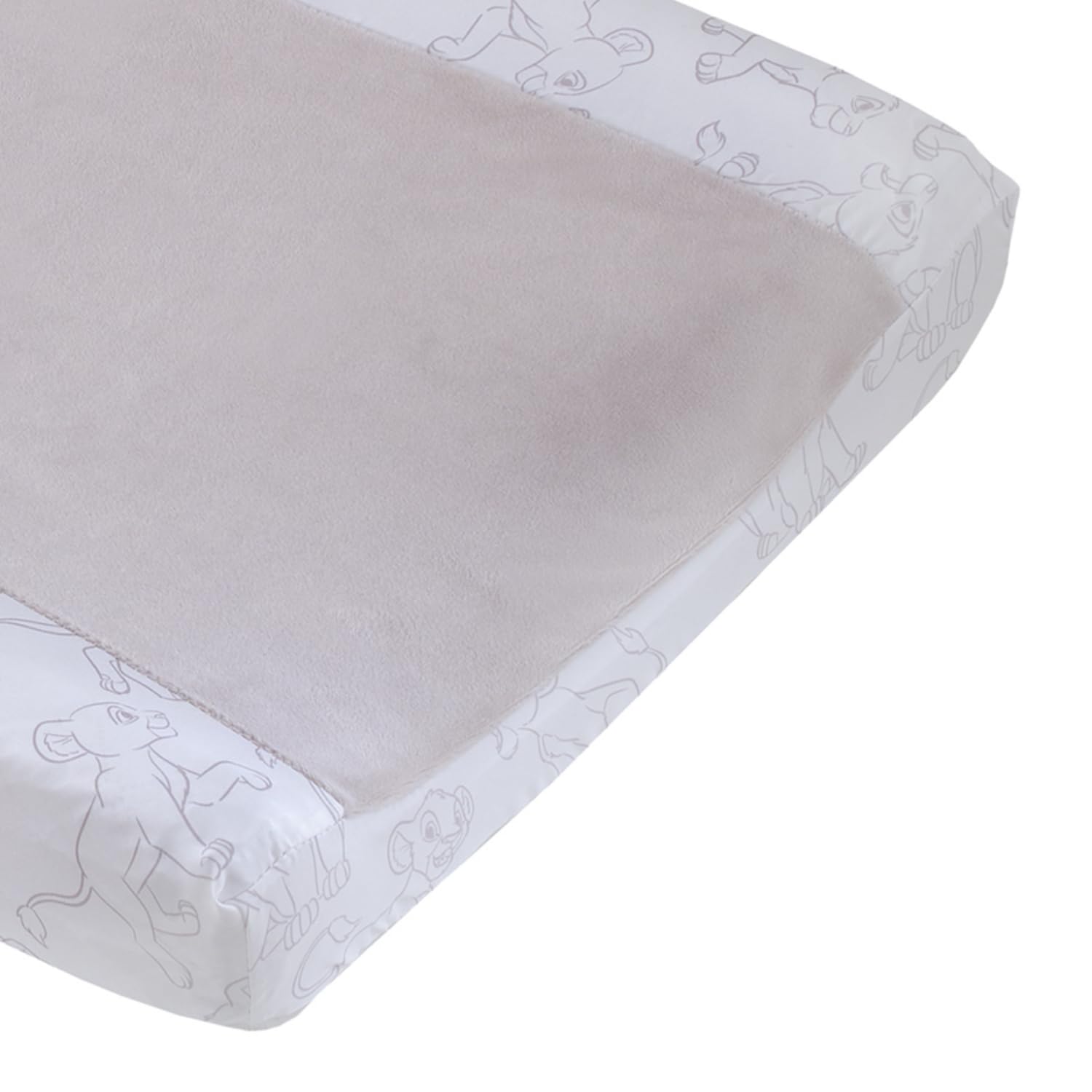 Disney Lion King - Wild About You Taupe and White Super Soft Changing Pad Cover