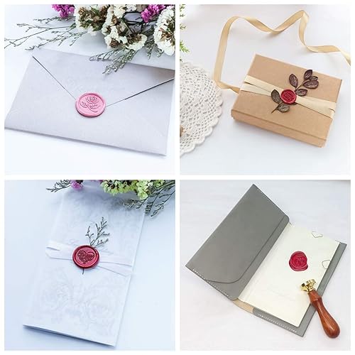 Miniatura 6 de Vooseyhome - Sello de cera con diseño de mariposa con mango de madera de palisandro  ideal para decorar embalaje de regalo, sobres, paquetes,