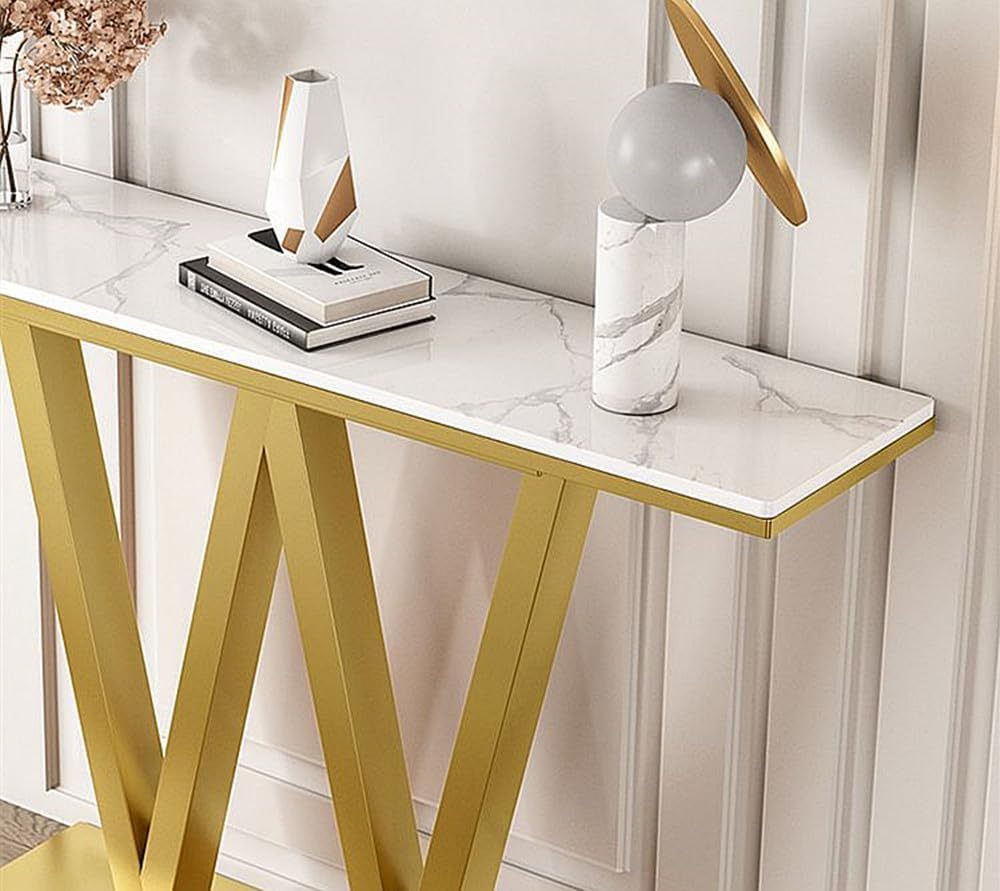 コンソールテーブル カウンターサイドスリム 玄関 大理石柄 コンソール