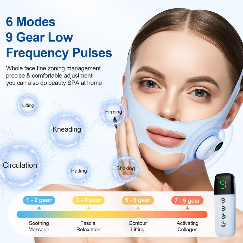 Massaggiatore V-Face EMS Pulse, Rimozione del Doppio Mento, Cintura di Sollevamento Della V, Riduzione del Doppio Mento, Dispositivo V-Face