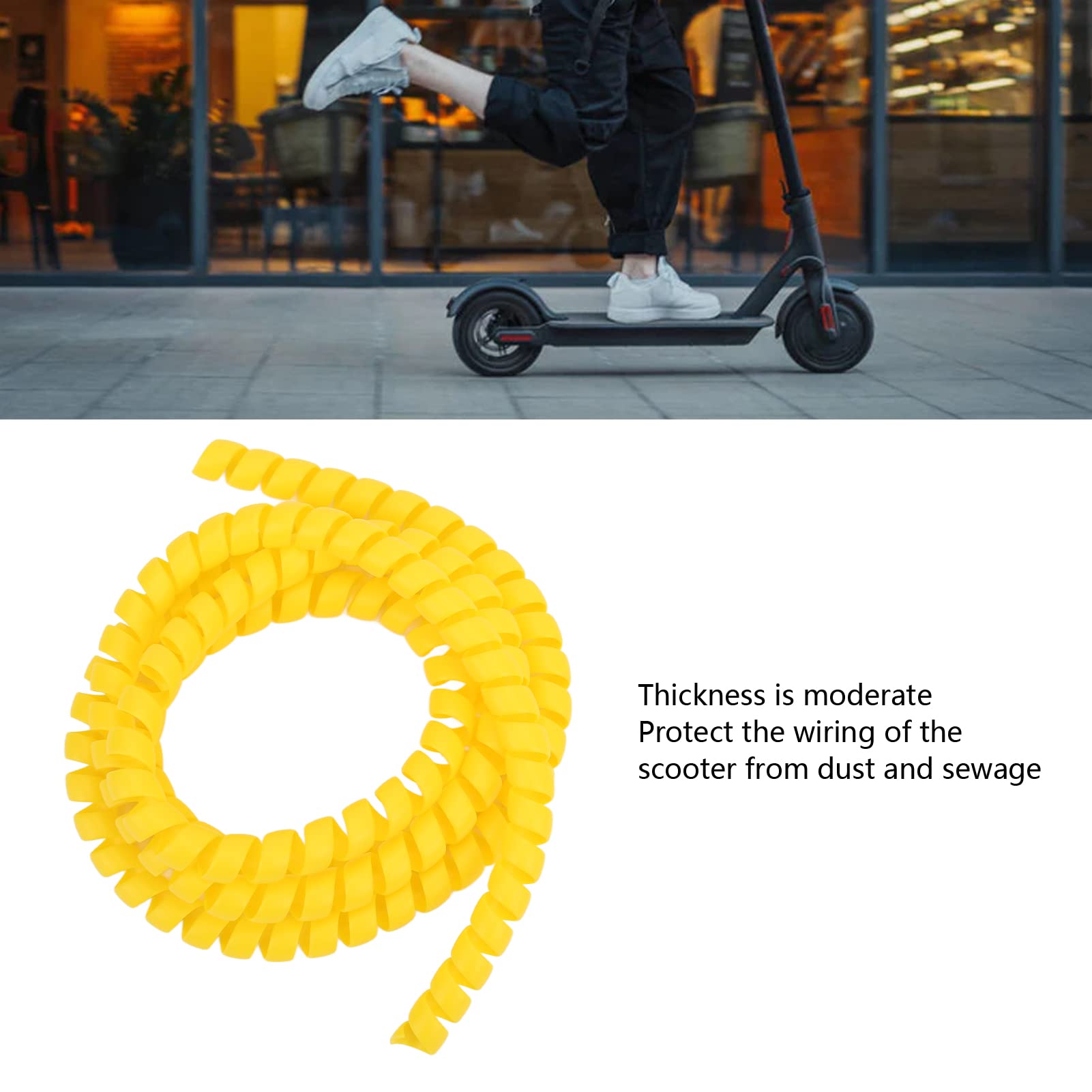 Accessoire Scooter Protection Câble Spirale Pour Scooter Xiaomi M365 - Gestion Câbles Anti-Abrasion - 1m Jaune Gaine Cable