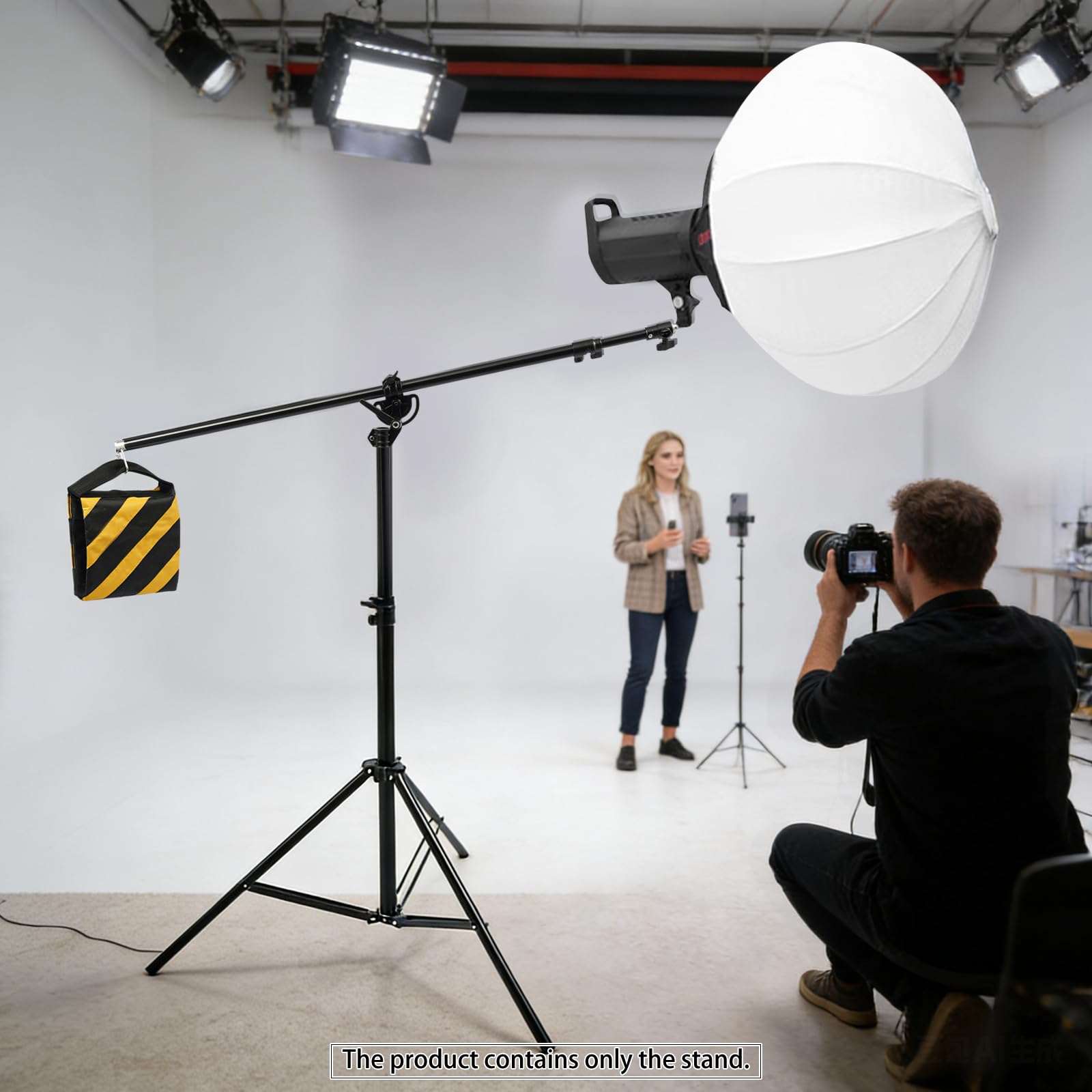 Statyw do podwójnego użytku z regulowanym ramieniem wysięgnikowym | Oświetlenie do fotografii produktów, zdjęć reklamowych, zdjęć studyjnych w studiach fotograficznych, wystawach i biurach