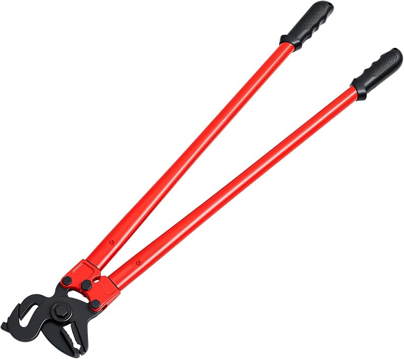 Lasnten Alicates de reparación de cadenas de 33-3/4 pulgadas para neumáticos con asas aisladas para camiones, tractores, cadenas de neumáticos, alicates para invierno, nieve, cuidado automotriz, herramienta de enlace de apertura rápida