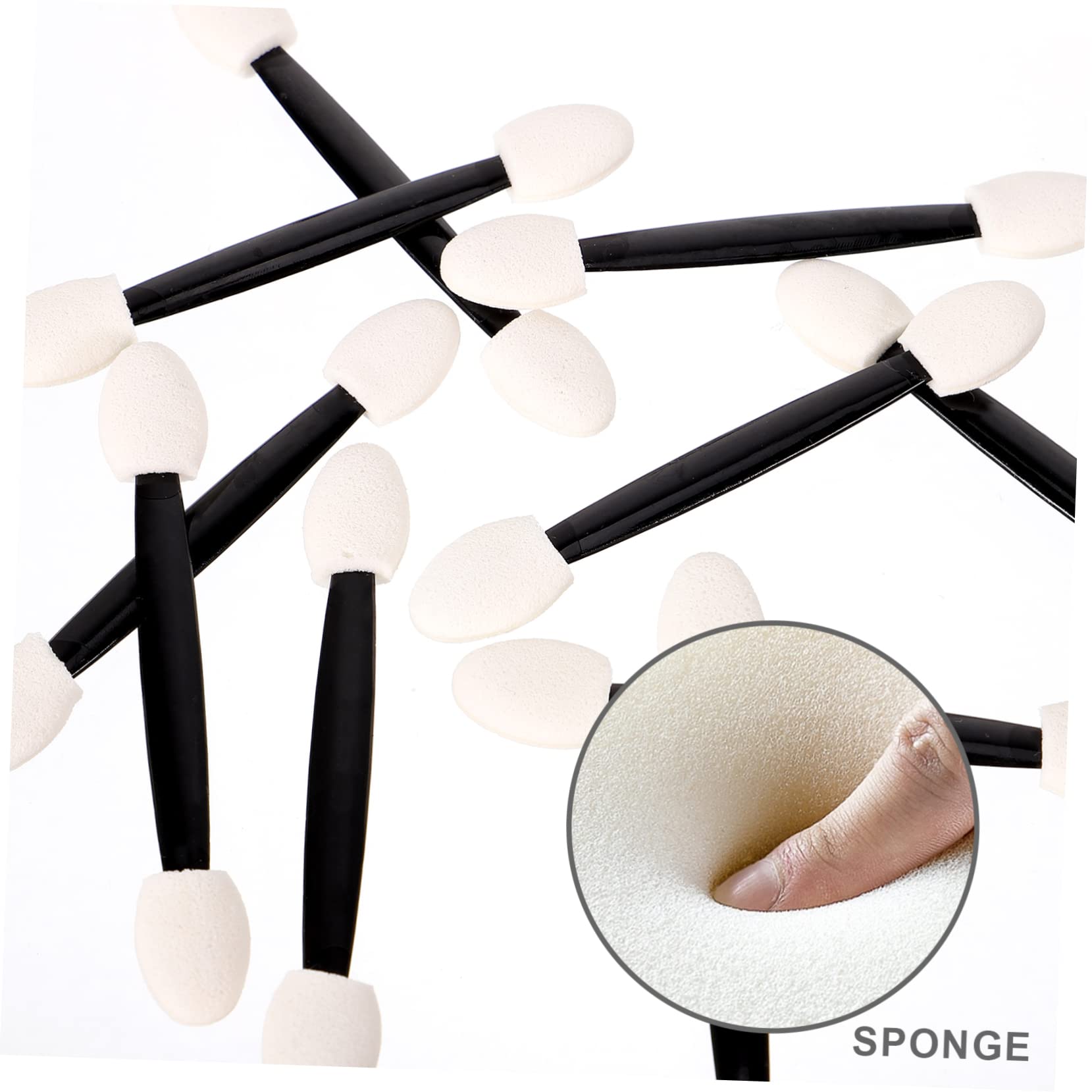 TOVINANNA Dual Sided Eye Shadow Sticks Sponge Lip Brush 4 Pack Makeup Tool for Women Comfortable Handle
