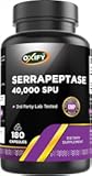 Oxify Serrapeptase 40,000 SPU | 180 Capsules | Gluten-Free, Non-GMO | Supplement Made in USA