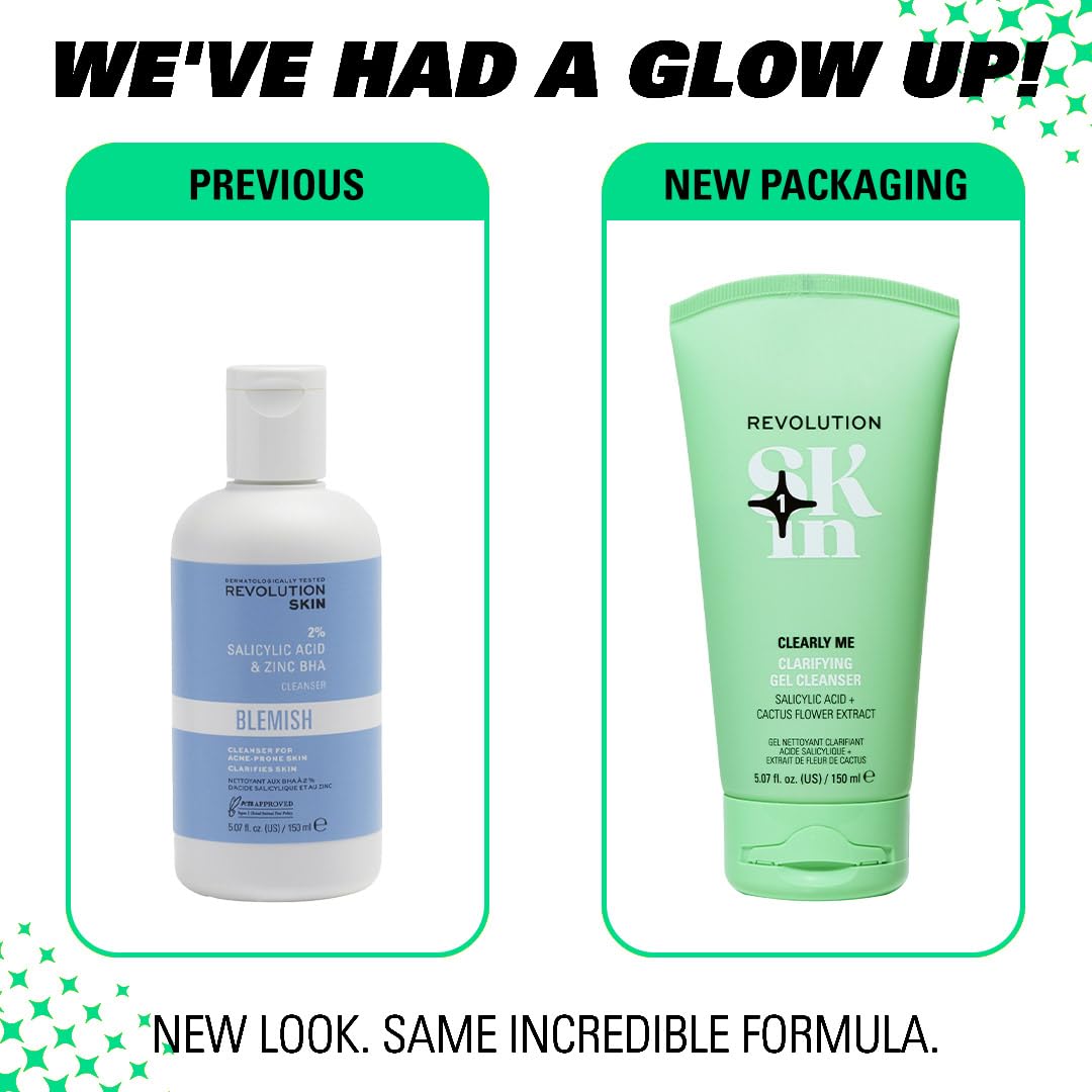 Revolution SKin, Clearly Me Clarifying Cleansing Gel, Gel Detergente Purificante per Pelli Impure e Miste, Vegano e Cruelty-Free, 150ml
