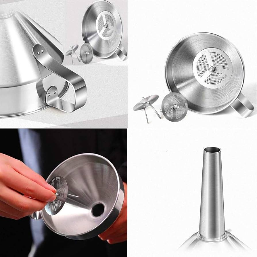 スタンド付き ステンレス 漏斗 粉末ペースト 液体 顆粒 10cm 3.9インチ スタンド付き ステンレス 漏斗 粉末ペースト 液体 顆粒 10cm 3.9インチ