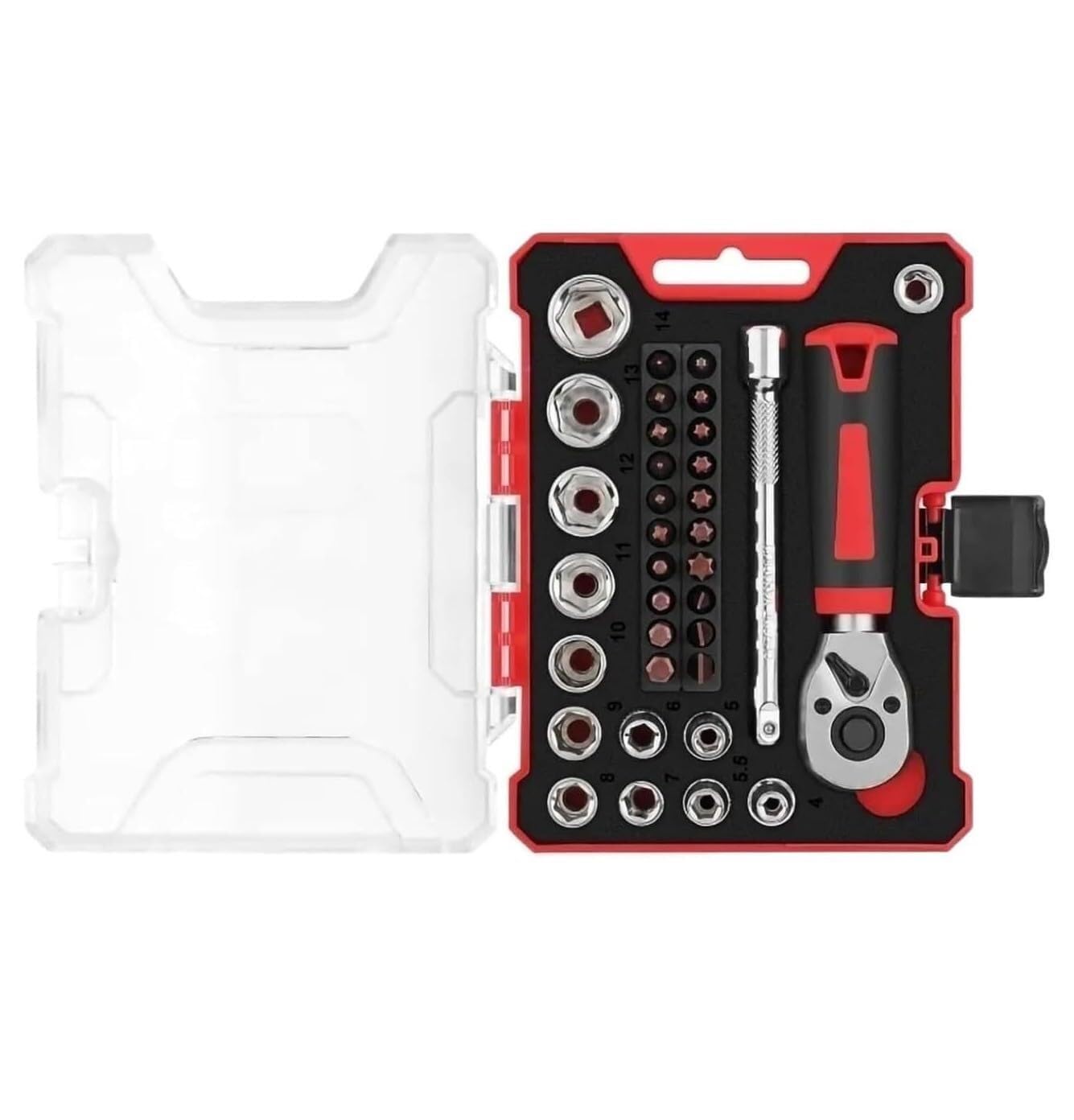 Juskaqzyi One Color Tool Chest 35 Piece Household Tool Kit For Home Repair Hand Tools With Storage Case Ratchet Wrench Set Socket Set Toolbox