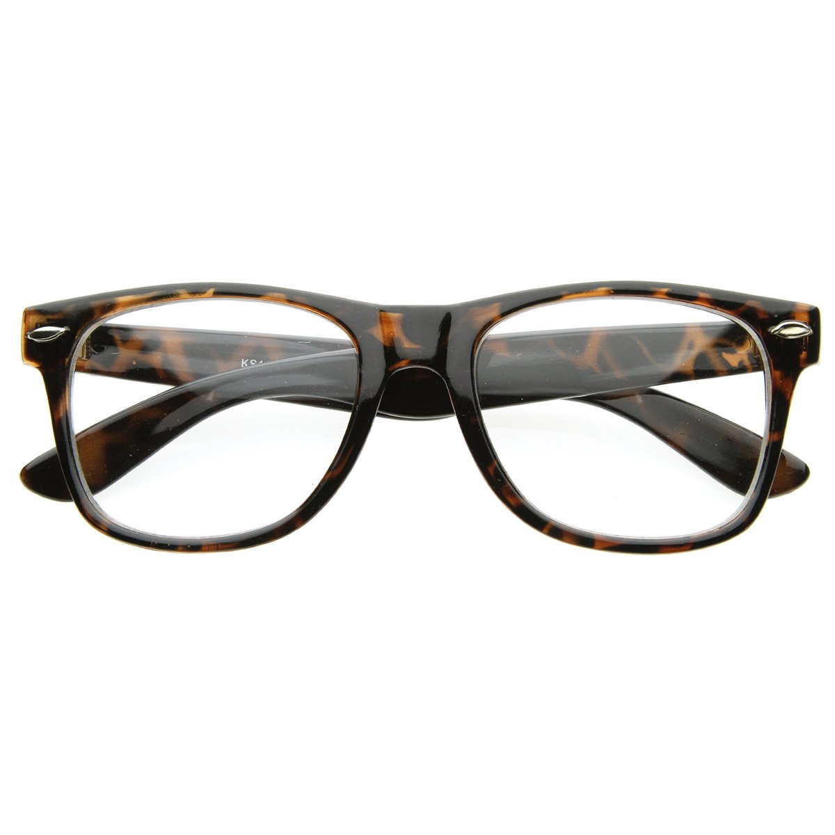 ZeroUVVintage Inspired Eyewear Original Geek Nerd Clear Lens Horn Rimmed Glasses (Tortoise)