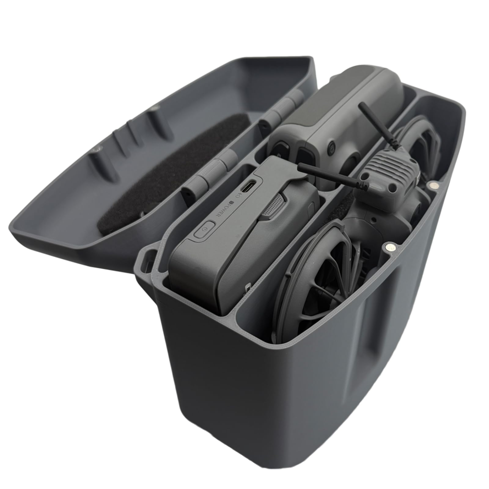 Twardy futerał do przenoszenia z nadrukiem 3D do DJI Neo 2 pokrowiec ochronny z magnetyczną pokrywką, regulowany pasek, podróżne pudełko do przechowywania mieści piastę baterii drona i kontroler RC N3