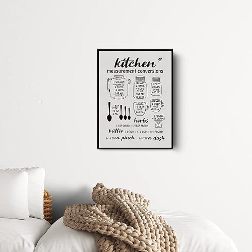 Miniatura 3 de Divertida decoración de pared de cocina, carteles de conversiones de medición, pintura en lienzo, inauguración de la casa, regalos para mujeres y