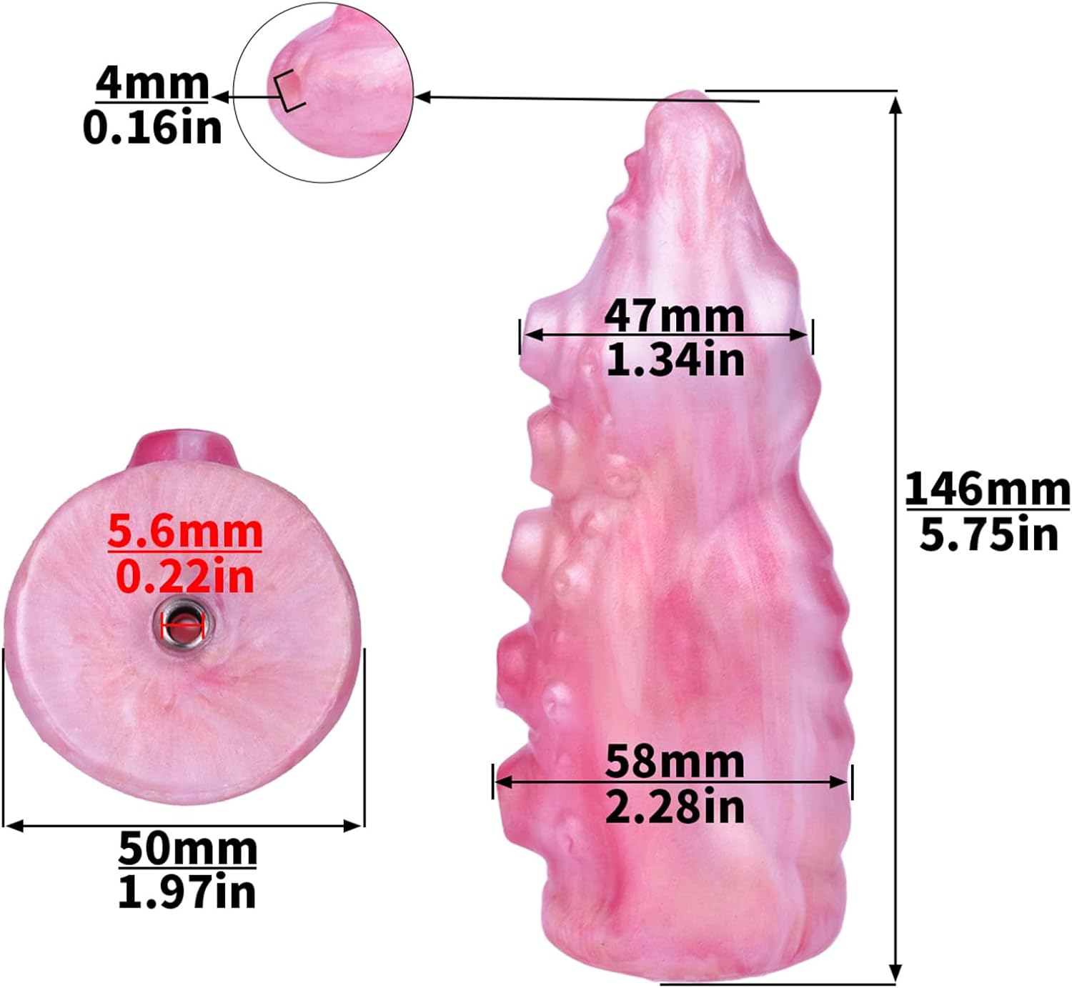 Metal Flat Chastity Cage Harness Chastity Device with Dildo - Steel Cock Cage Closed Ring Strap On Penis Cages Bondage with Dildo Adult Men Sex Toy (50MM Ring)