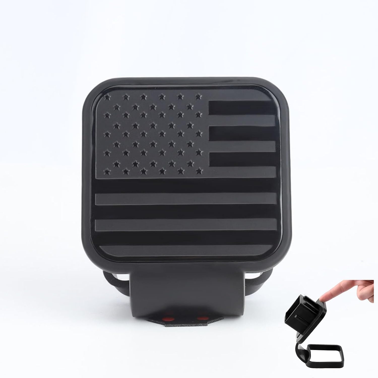 2 Inch Trailer Hitch Cover Plug, American Flag Rubber Tow Hitch Cap, Universal Fit for Car SUV Truck Receiver Tube, Weatherproof Exterior Accessory