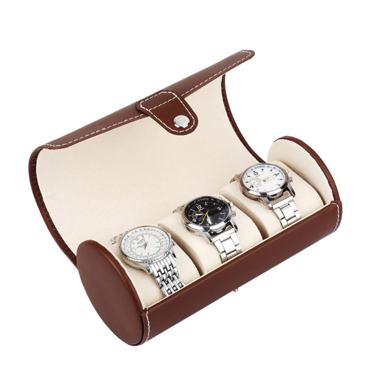 2 Stück Uhrenrollen Reiseetui aus Pu Leicht für Geschäftsreisen und Reisen Schutz für Armbanduhren
