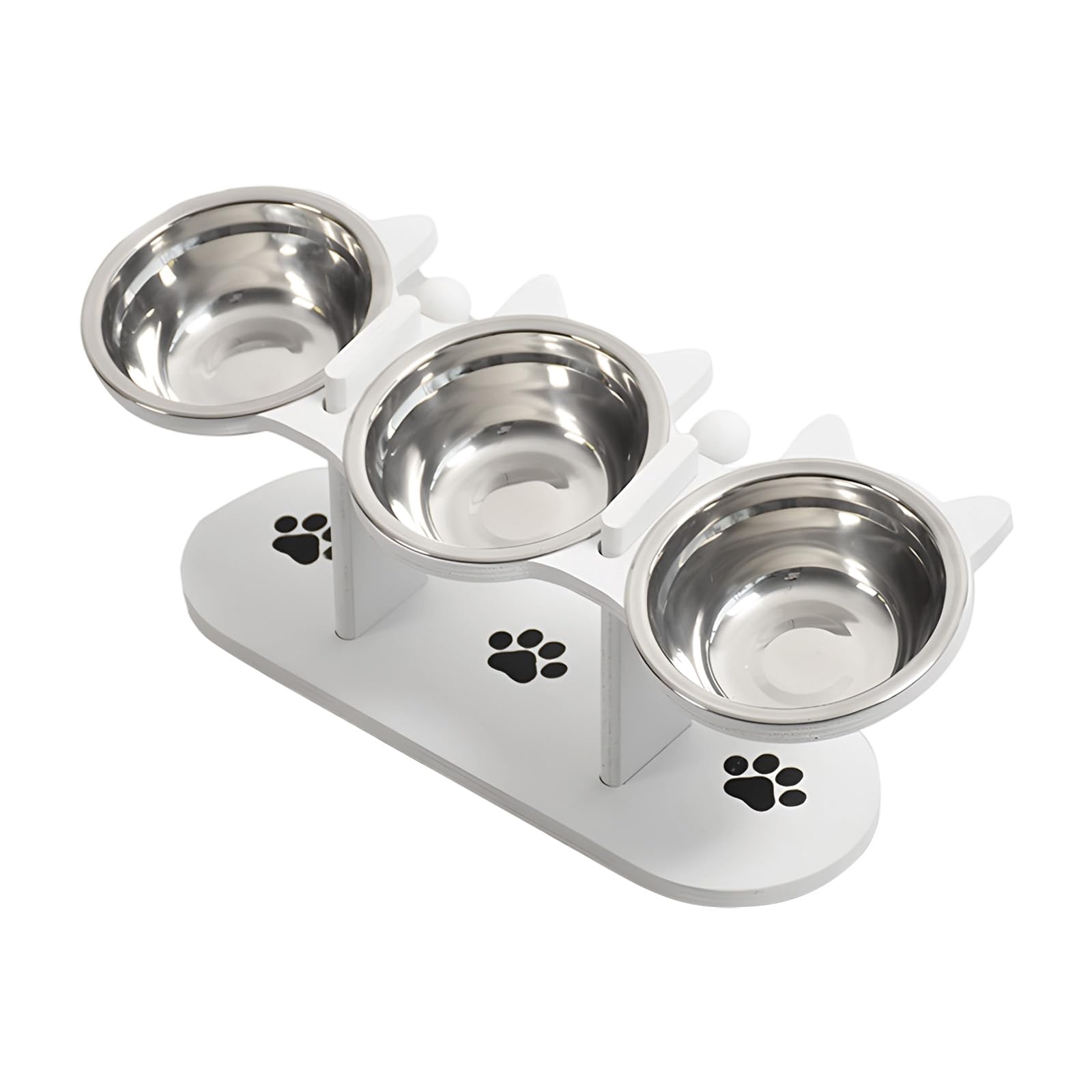 Gamelle surélevée pour animaux de compagnie, antidérapante, 3 coupelles, angle d'inclinaison