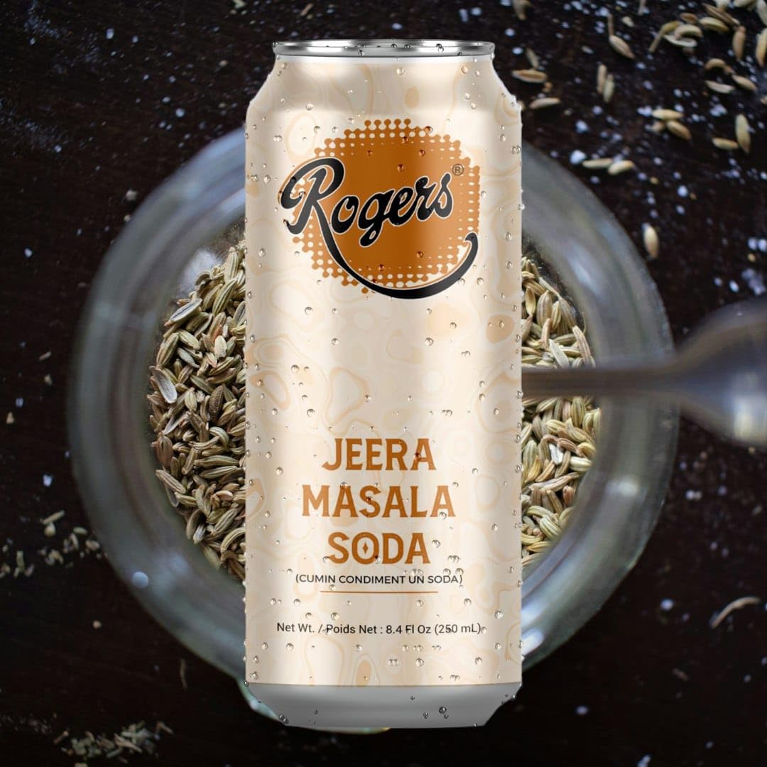 Rogers Jeera Masala Soda (CUMIN CONDIMENT UN SODA) 6 PACK (6 * 250ml/8.4 Fl.Oz each)