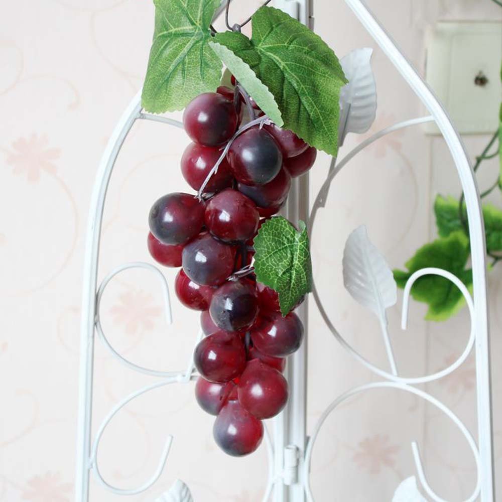 WADY 2 Uvas Decorativas de plástico para Vino, Uvas, Frutos Artificiales, Frutas y Verduras, 2 Unidades de 17 cm (Rojo)