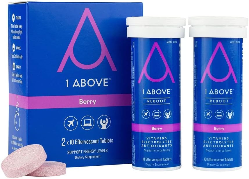 1Above Anti Jet Lag Flight Effervescent Drink Tablets, Super