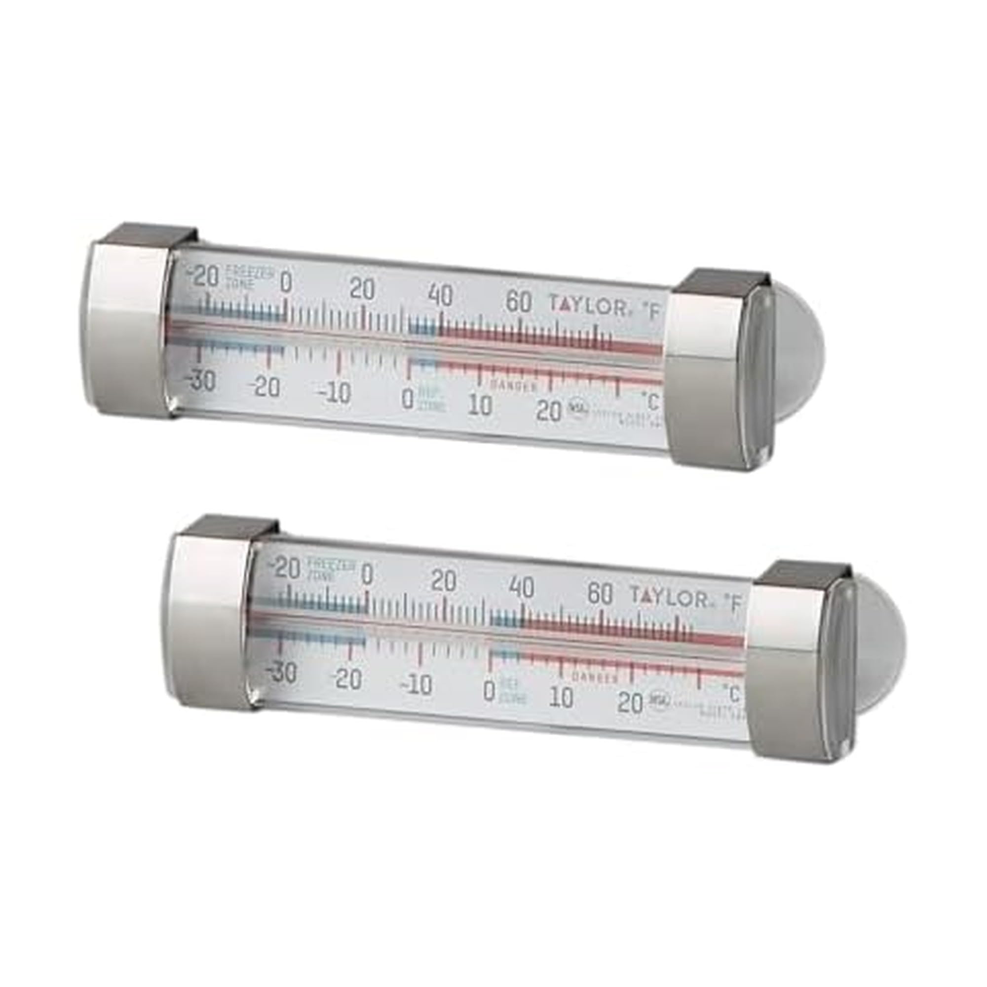 Large Dial Kitchen Refrigerator/Freezer Kitchen Thermometer with Suction Cups, Refrigerator/Fridge Thermometer - 2 Pack