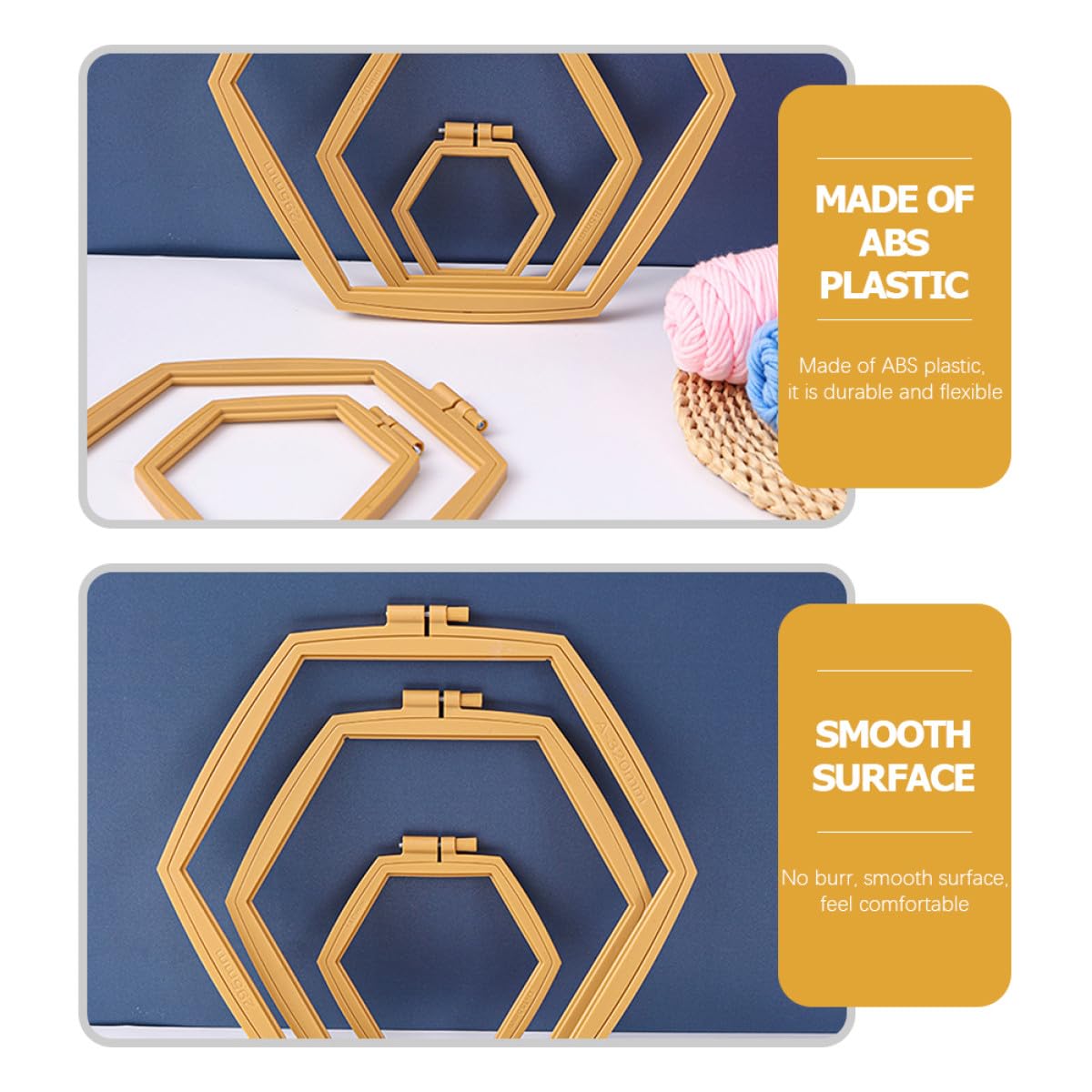 Zerodeko Aros de Bordado para Principiantes y Amantes del DIY 4 Ajustables y Reutilizables de Abs Color Caqui en Quilting y Manualidades