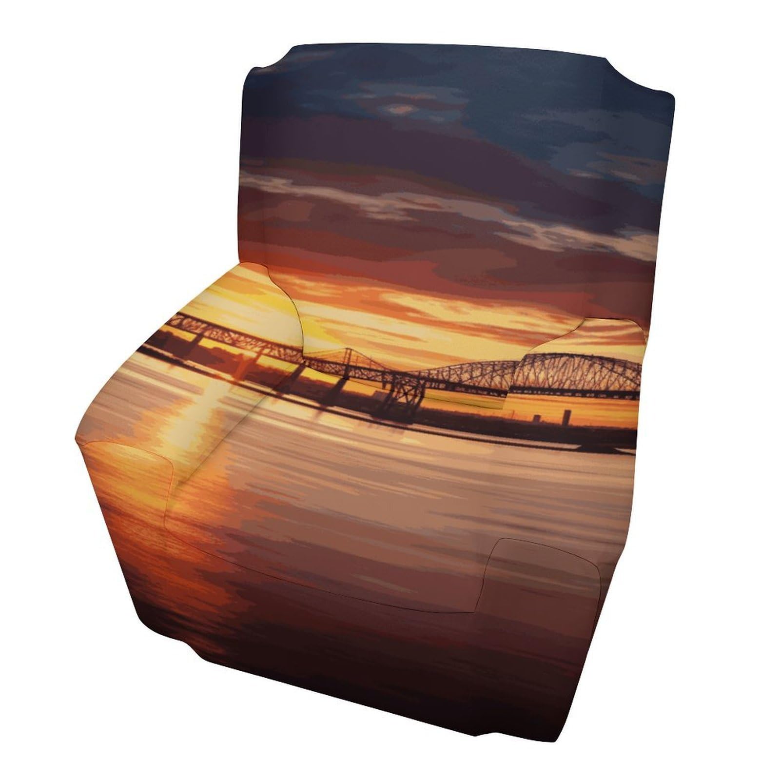 Fekiloot Style Newark Bay Bridge And Sunset Couch Cover Sofa Cover Sofa Slipcover