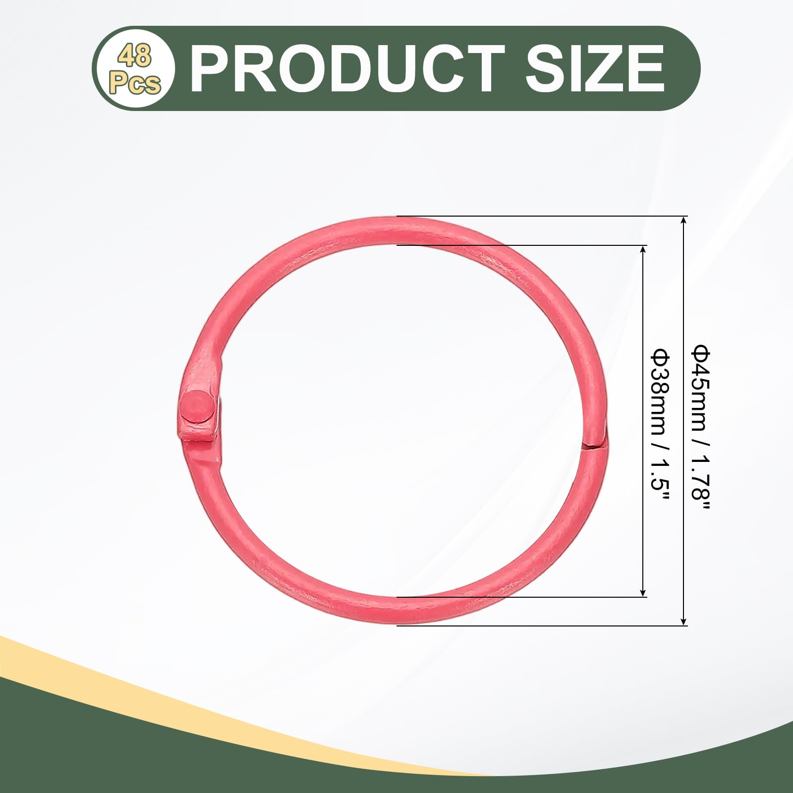 PATIKIL 48Pcs Loose Leaf Binder Rings - Image 2