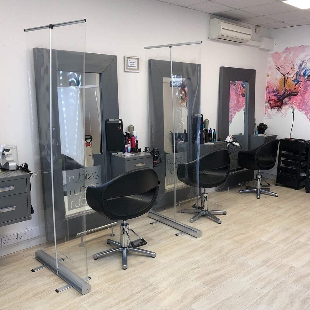 Instantprint Pop Up Clear Roller Banner, Floor-Standing Sneeze Guard Germ Protection Screen, Transparent Protective Social Distancing Screen for Restaurants, Hair Salons, Gyms - 800mm x 2000mm