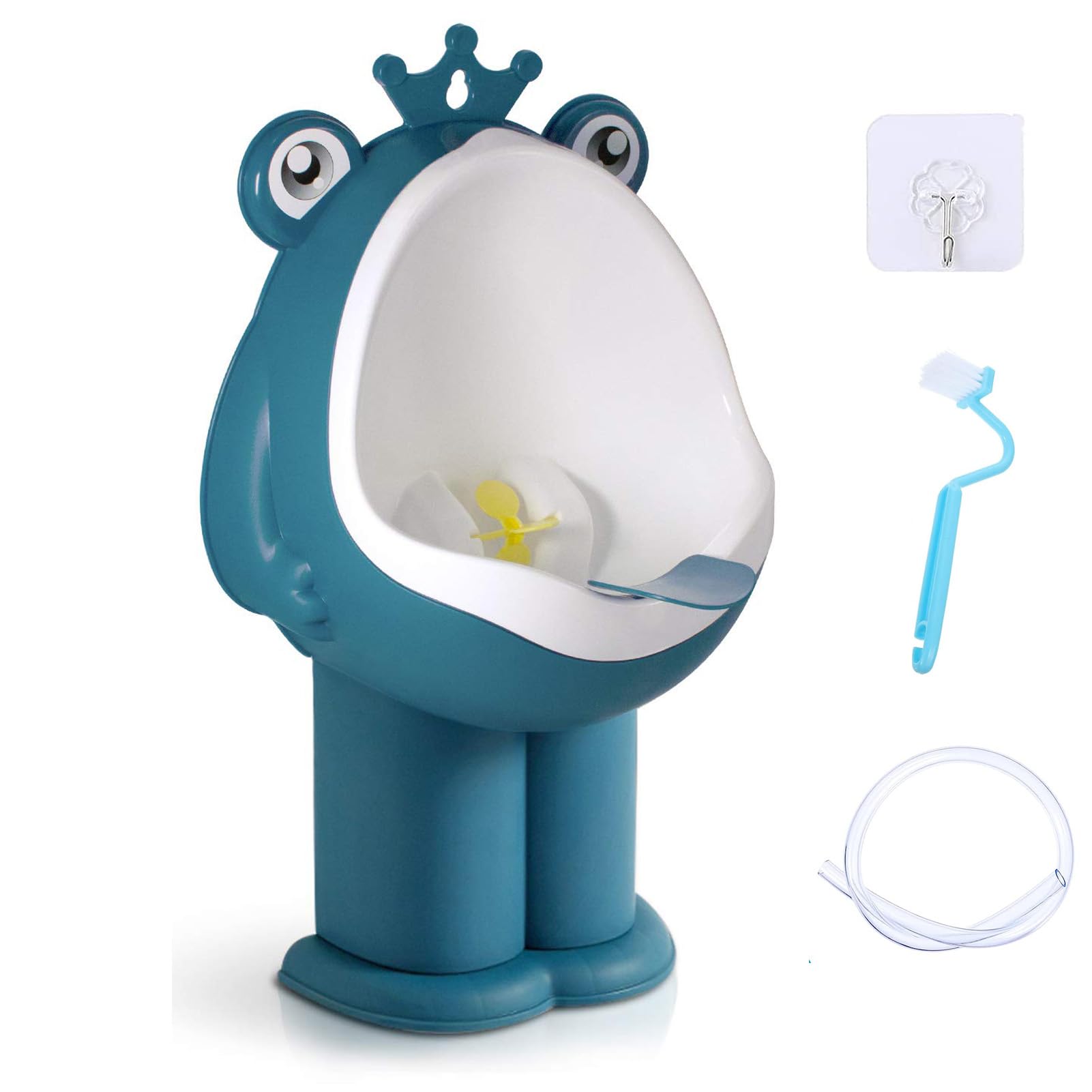 Frog Pee Training,U-HOOME Potty Training Toilet for Boys,Potty Training Urinal for Boys Kids Toddler Standing Urinal Wall-Mounted Toilet with Funny Aiming Target (Blue)