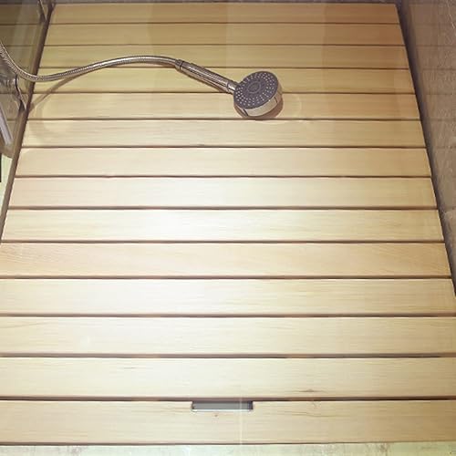 Miniatura 7 de Tapete rectangular de madera natural antideslizante de madera para bañoducha de pato y teca, tapete de baño antideslizante, tapete de spa de lujo,