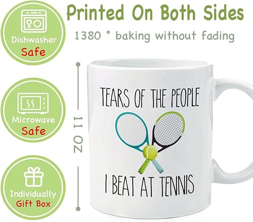 Miniatura 4 de Tears of The People - Taza divertida de jugador de tenis, regalos para mujeres y hombres, jugadores deportivos, regalos sarcásticos para