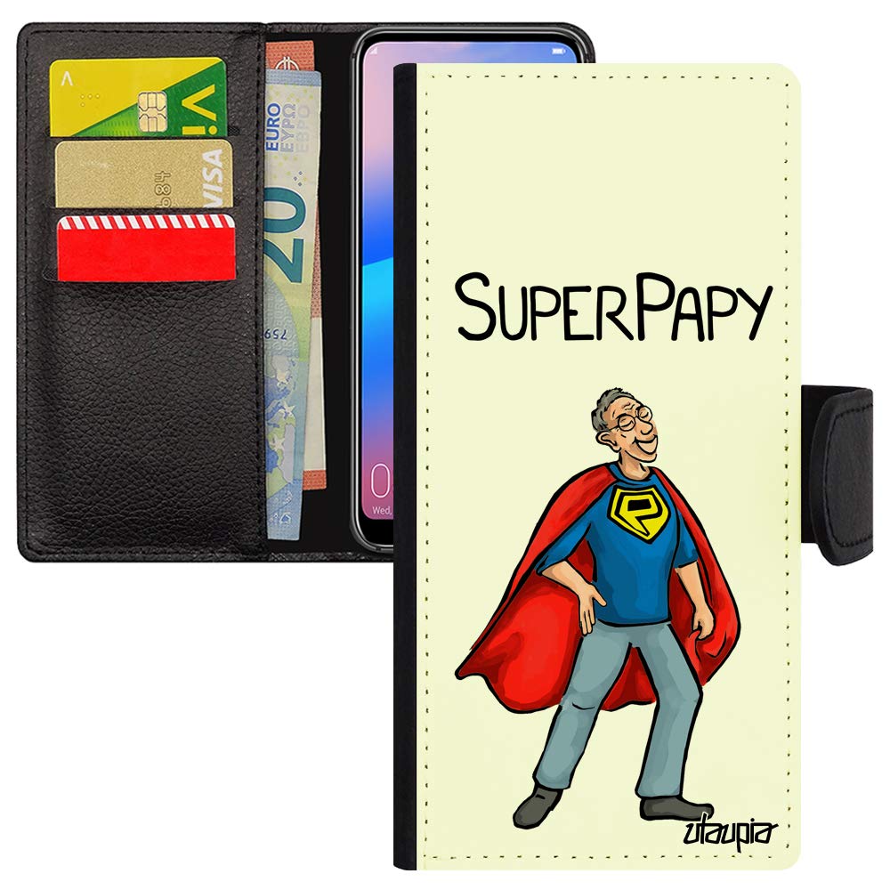 Coque Samsung S21 simili cuir rabat Noir Super Papy - 2