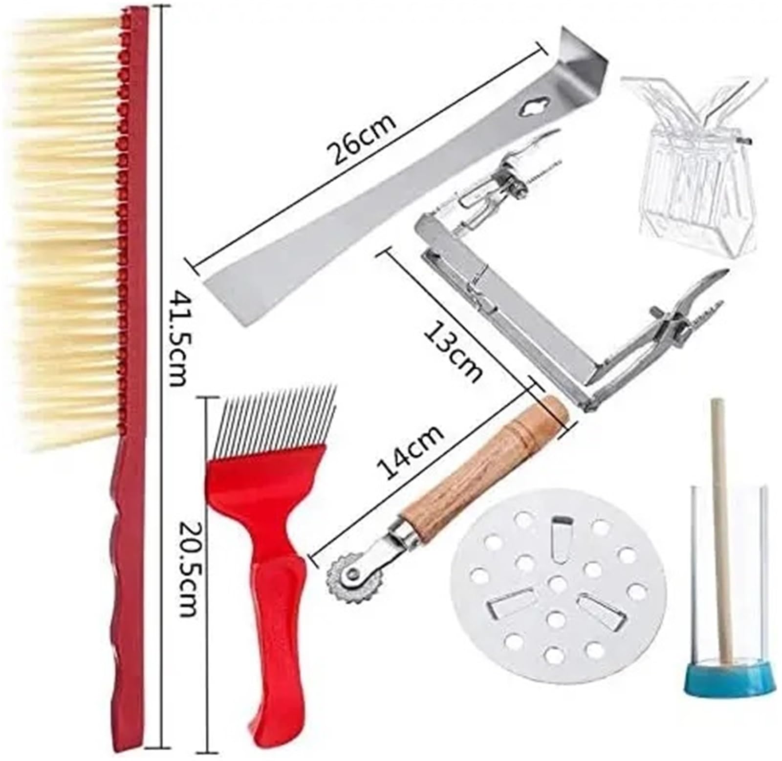 Strumenti per l'apicoltura, 8 pezzi di forniture for apicoltura for set strumenti for , kit for affumicatore for alveare, scatola coltivazione, attrezzatura for l'alimentazione 'acqua 'alveare